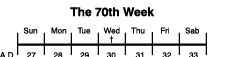 The 70th Week of the Jubilee Calendar The 70th Week of the Jubilee Calendar